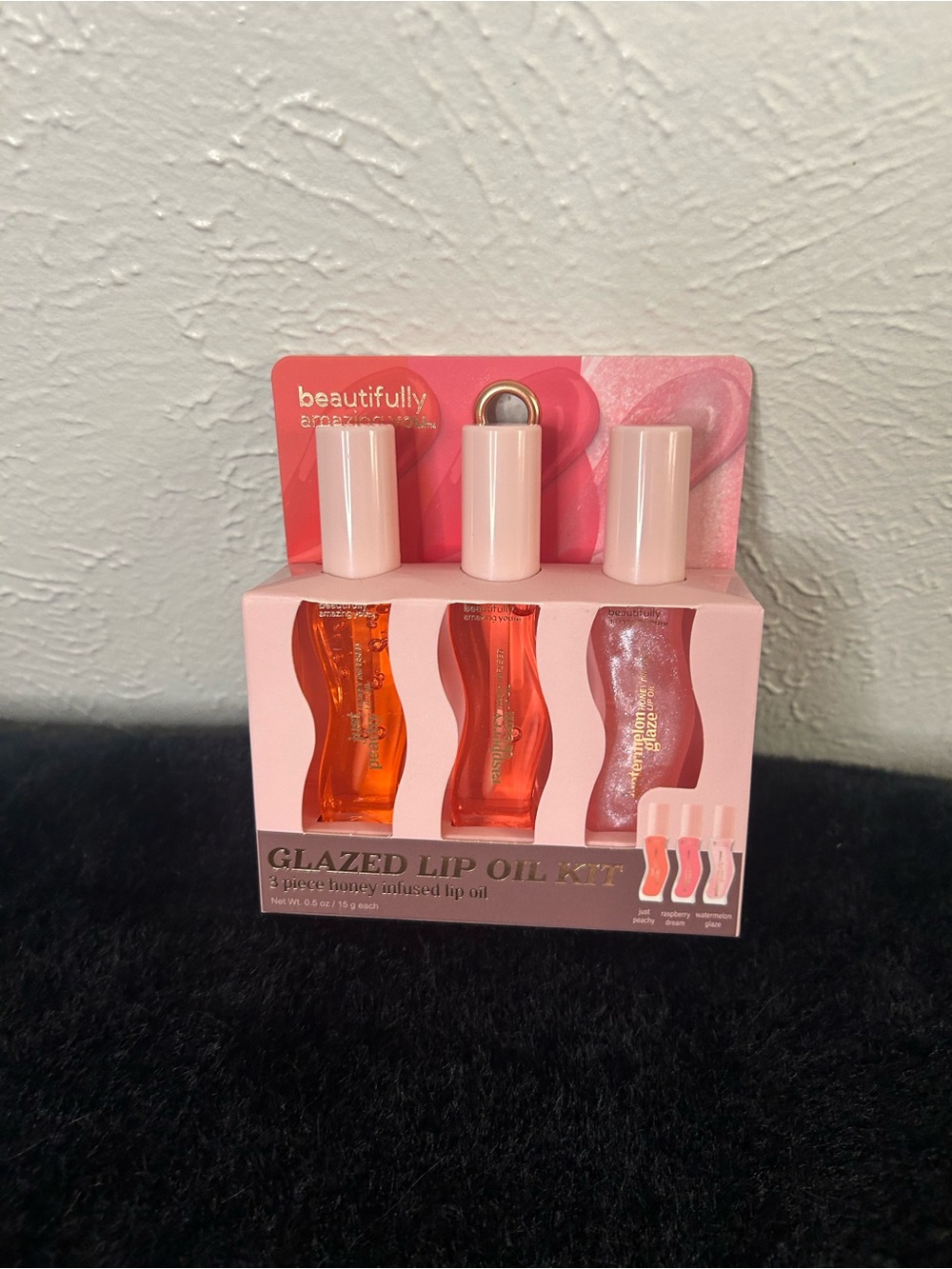 Glazed Lip Oil Kit - Pink/Orange/Sheer Pink Shades - Beautifully
